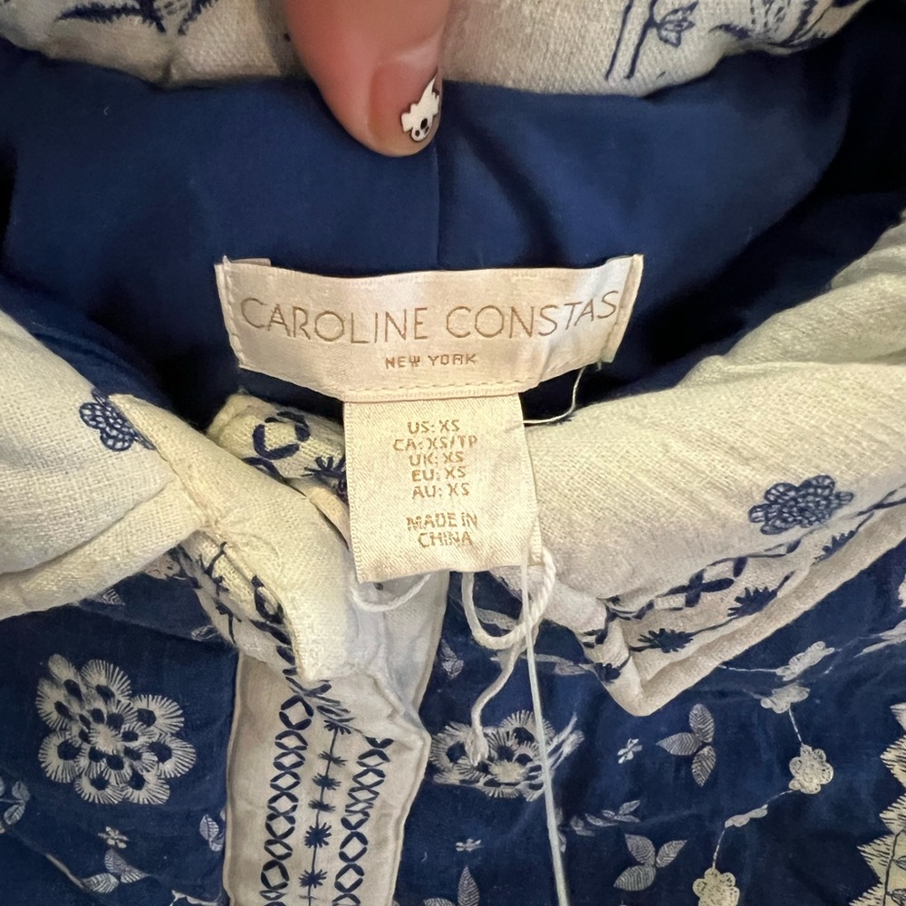 Caroline Constas Blue Ecru Bandana jacket NWOT - Picture 5 of 10